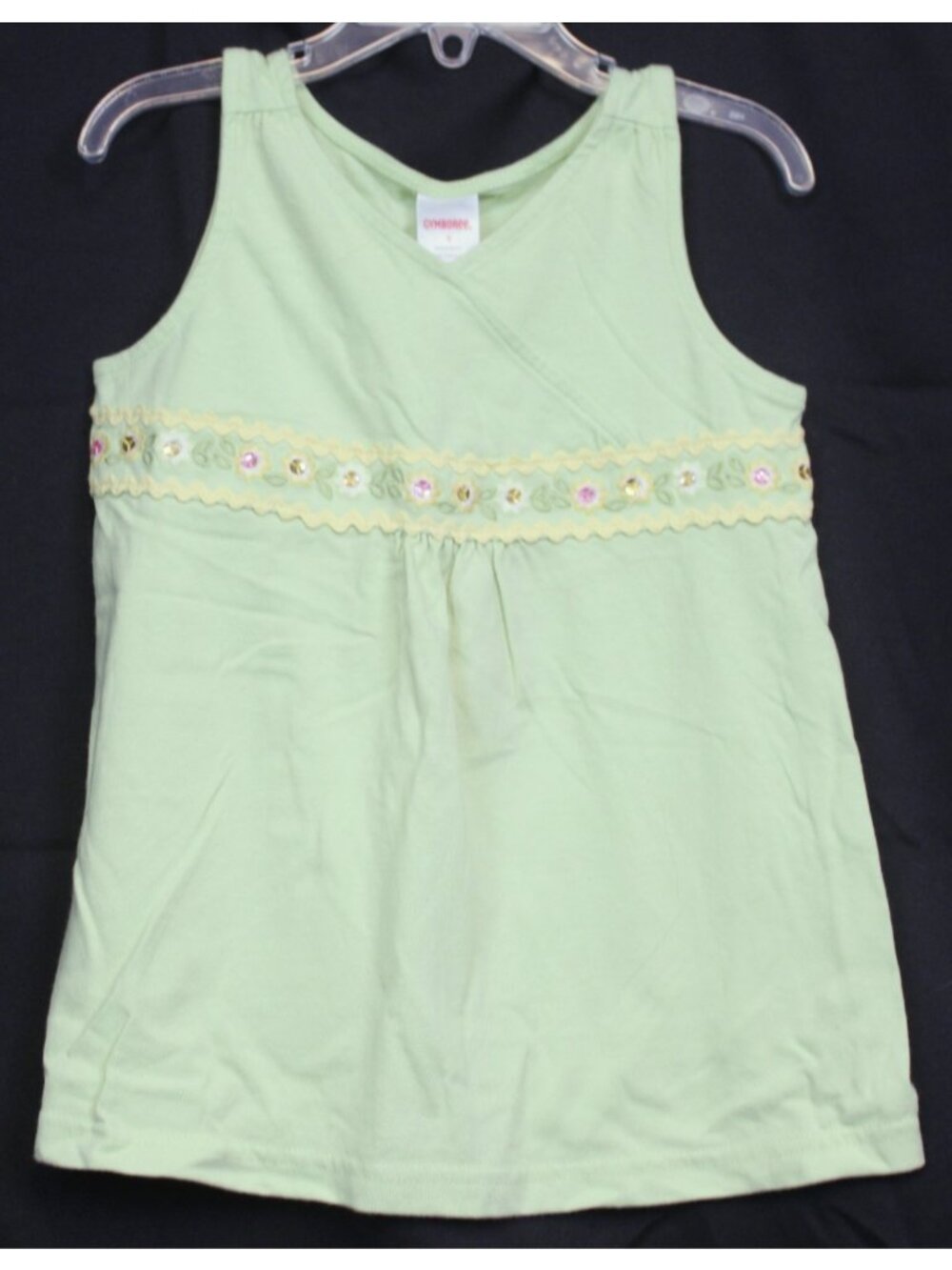 2007 Gymboree Sunflower Fields Tank top sz 5 Baby Doll Empire Flower Embroidery